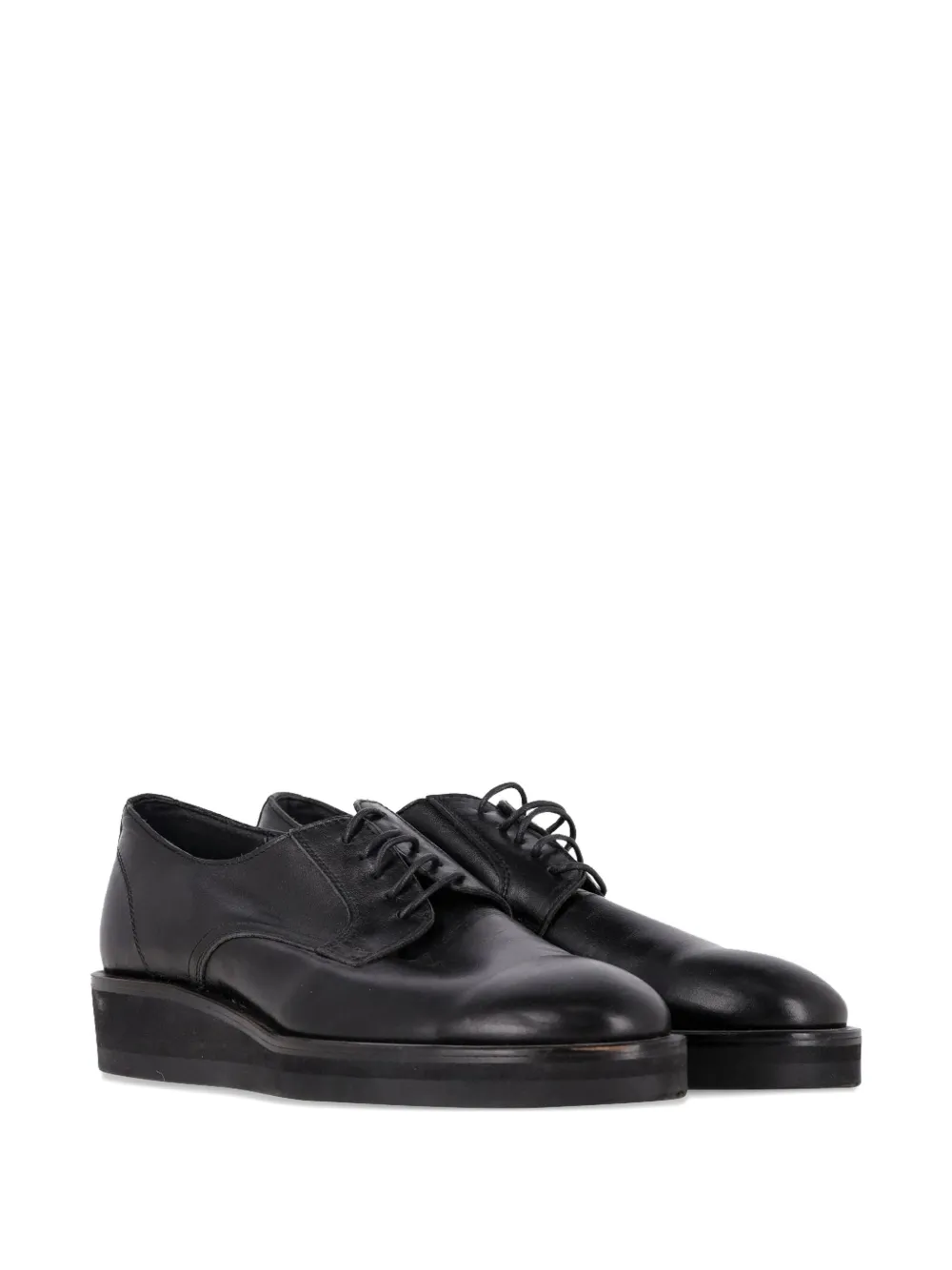 Yohji Yamamoto Pre-Owned lace-up leather derby shoes - Zwart