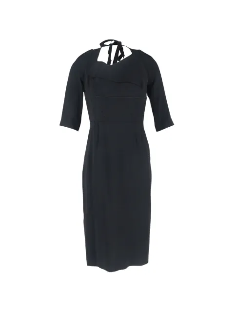 Roland Mouret panelled tie-neck midi dress