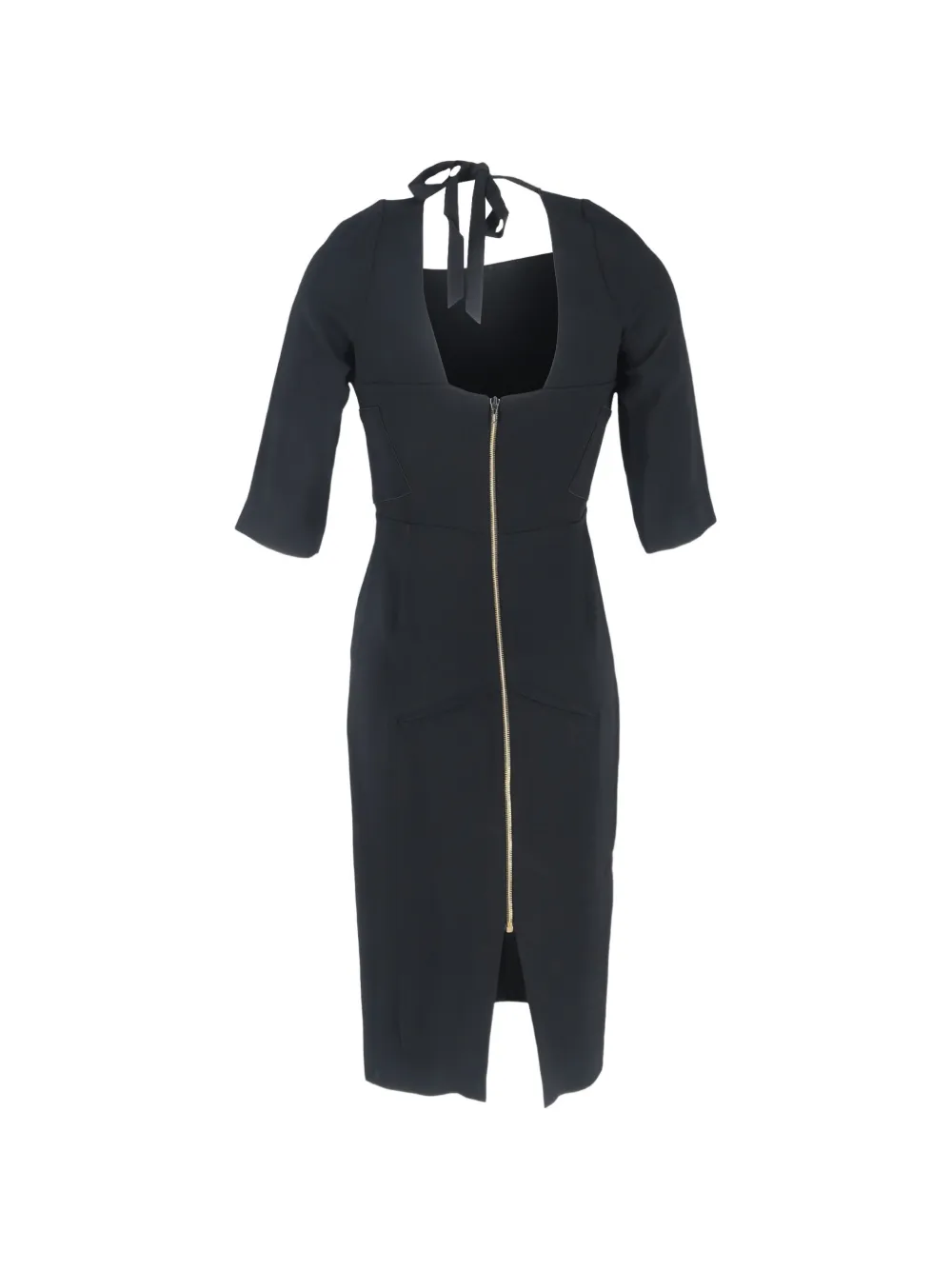 Roland Mouret panelled tie-neck midi dress - Zwart