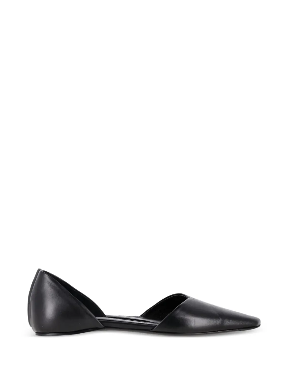 TOTEME Asymmetric D'Orsay leather ballet flats - Schwarz