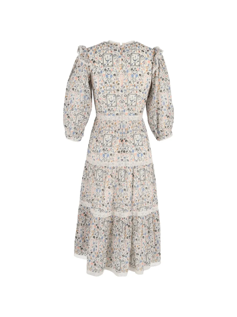Vilshenko gardenia-printed midi dress - Beige