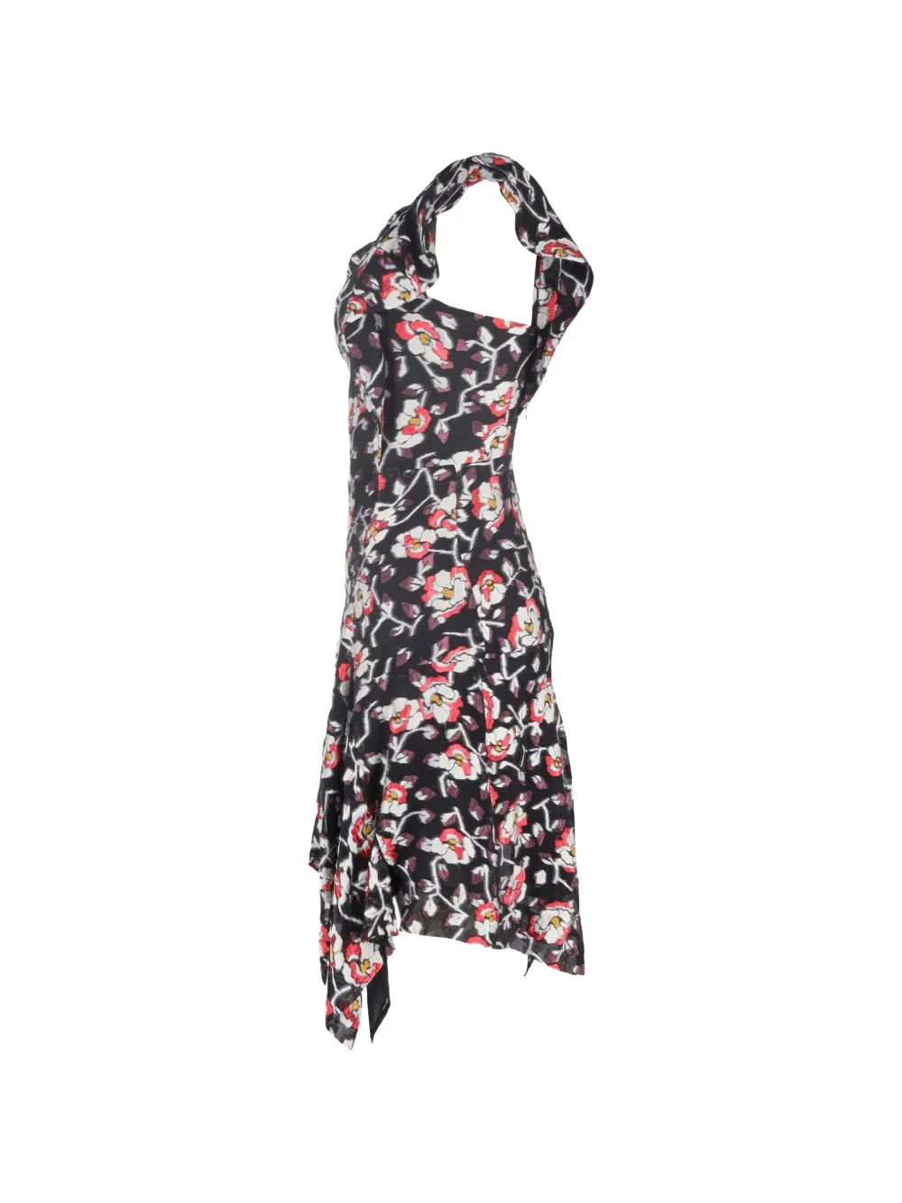 Isabel Marant Vintage one-shoulder floral-print mini dress - Zwart