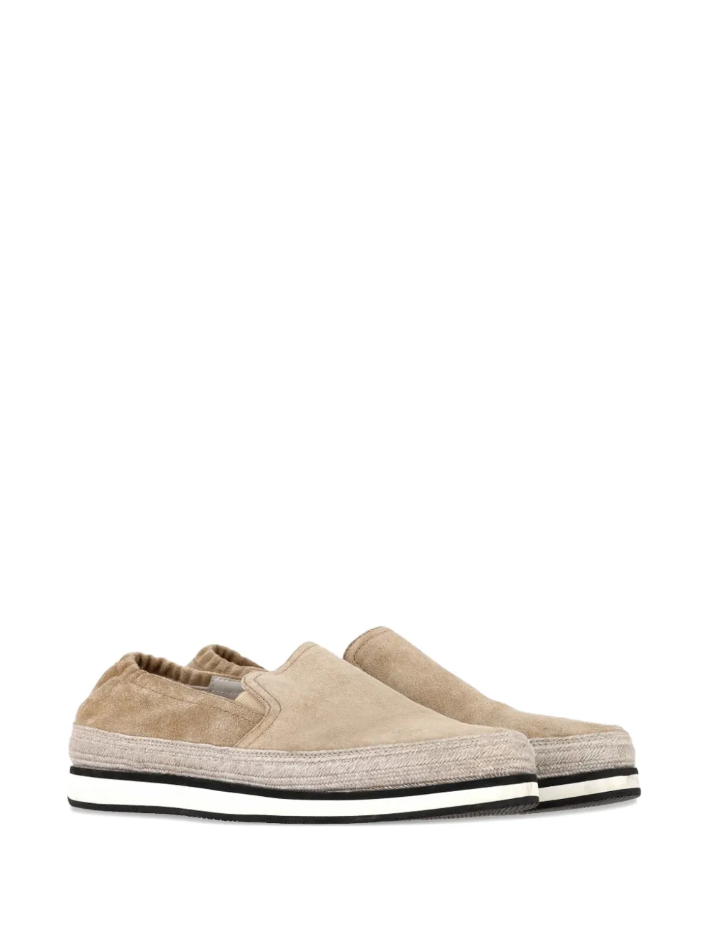 Prada Pre-Owned espadrille suede slip-on sneakers - Beige