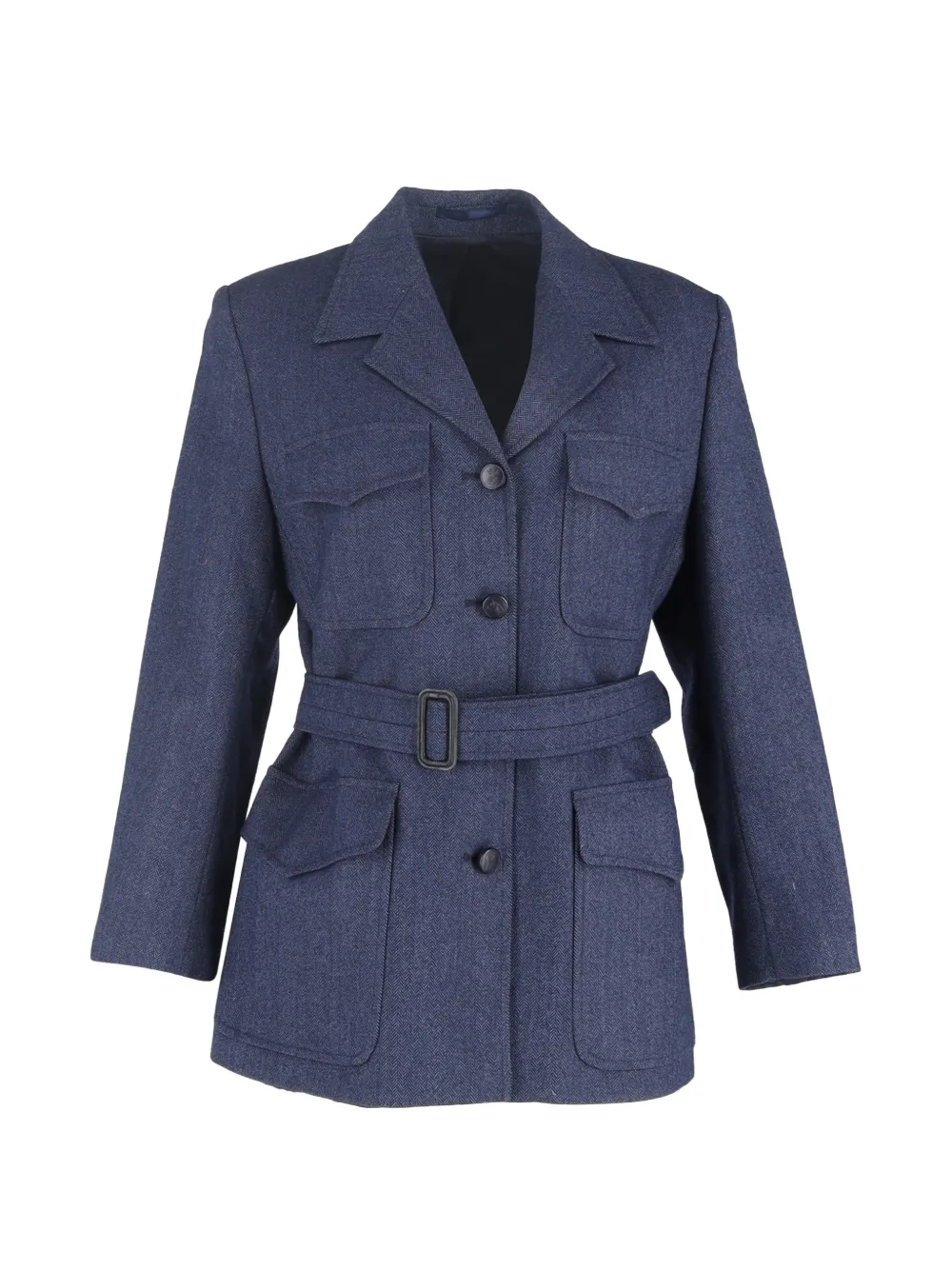 Burberry Pre-Owned button-front belted blazer - Blu