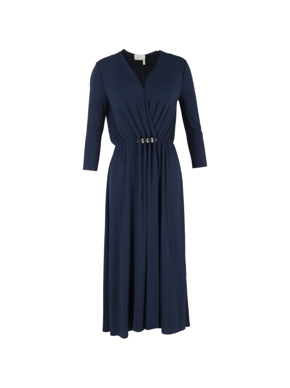 Lanvin Pre-Owned V-neck long-sleeve midi dress - Blu