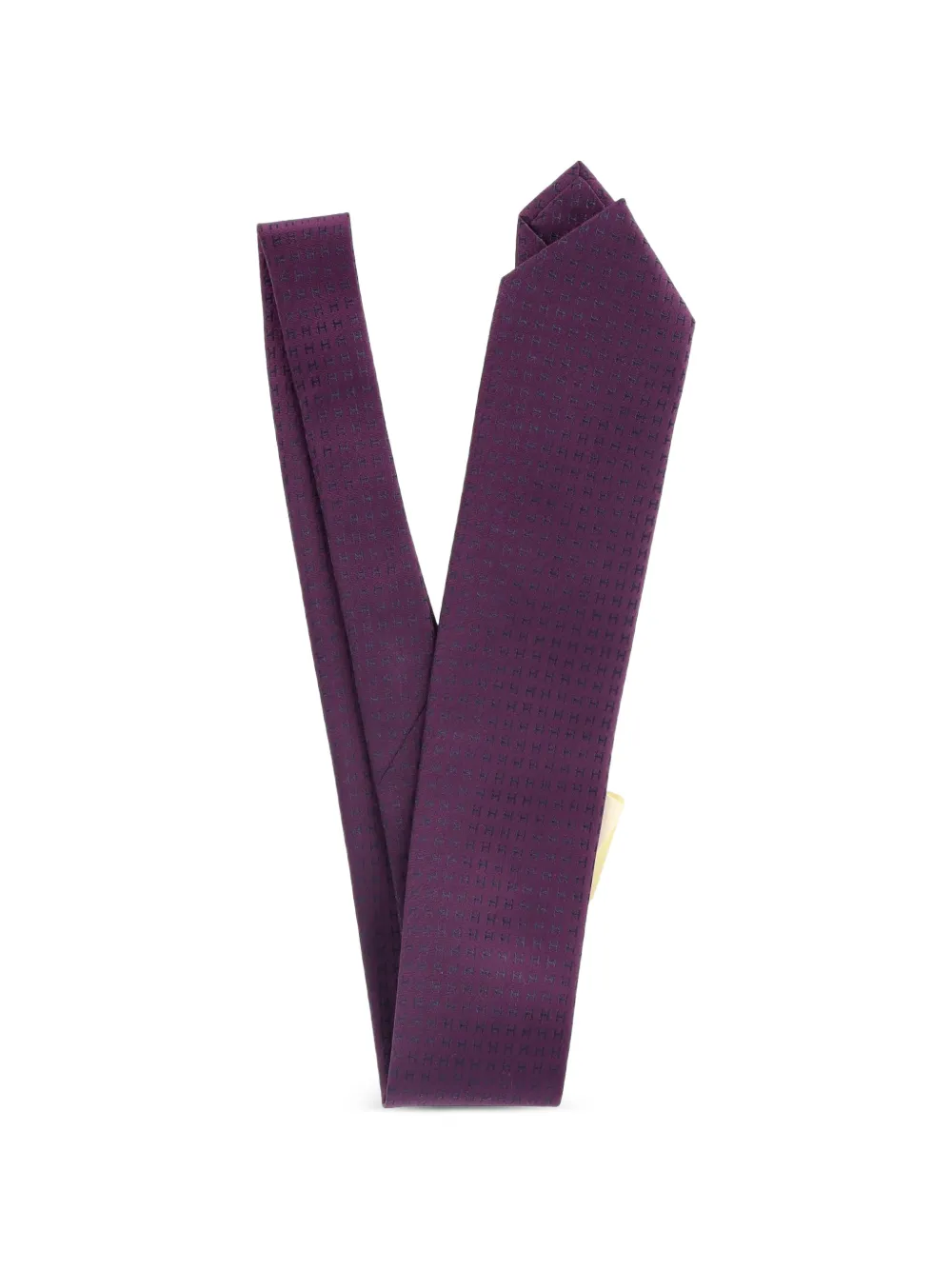 Hermès Pre-Owned logo-pattern silk tie - Viola