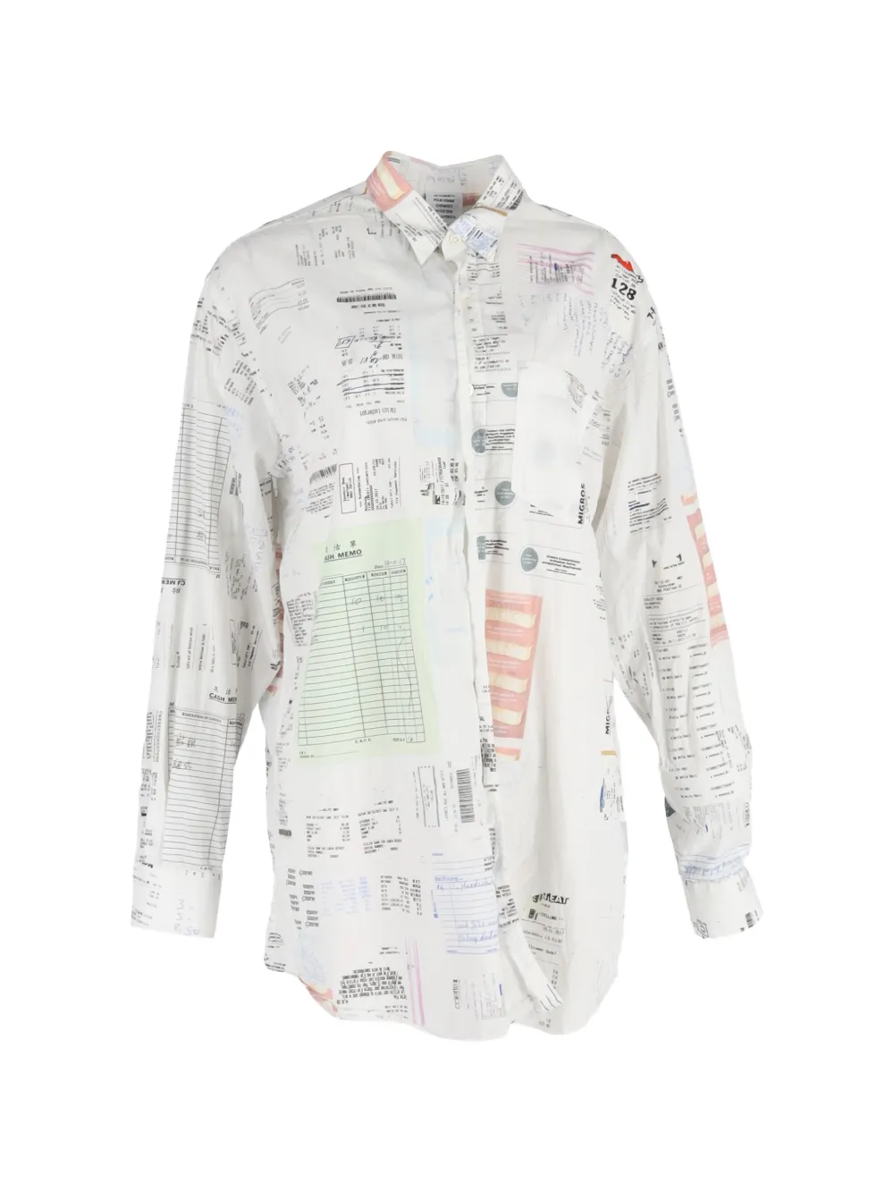 VETEMENTS 2019 receipt print button up shirt - Bianco