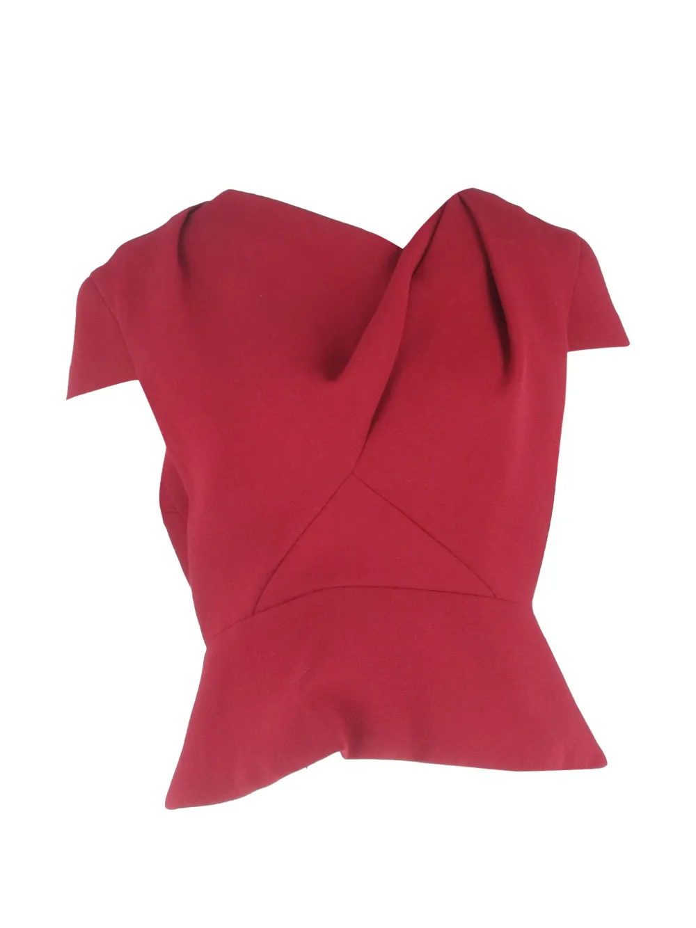 Roland Mouret asymmetric peplum top - Rosso