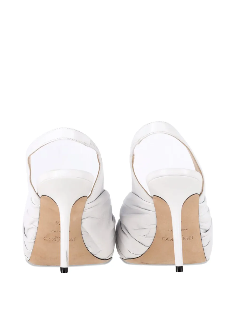 Jimmy Choo Pre-Owned Annabell knotted pointed slingback pumps - Wit