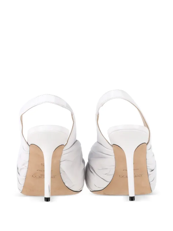 Jimmy Choo Pre-Owned ノット スリングバックサンダル | ホワイト
