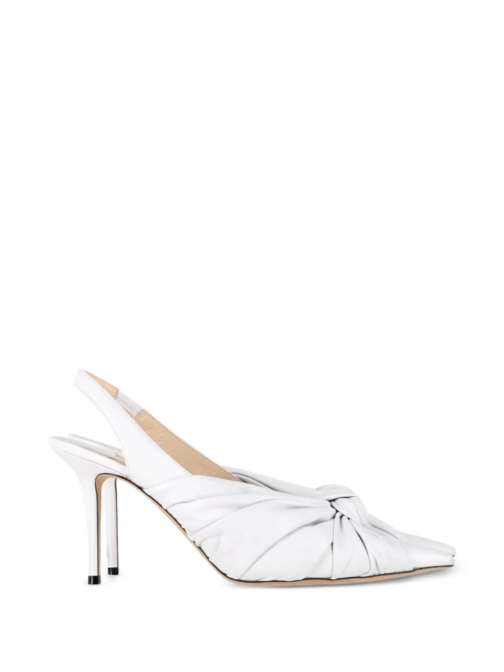 Jimmy Choo Pre-Owned Annabell knotted pointed slingback pumps - Bianco