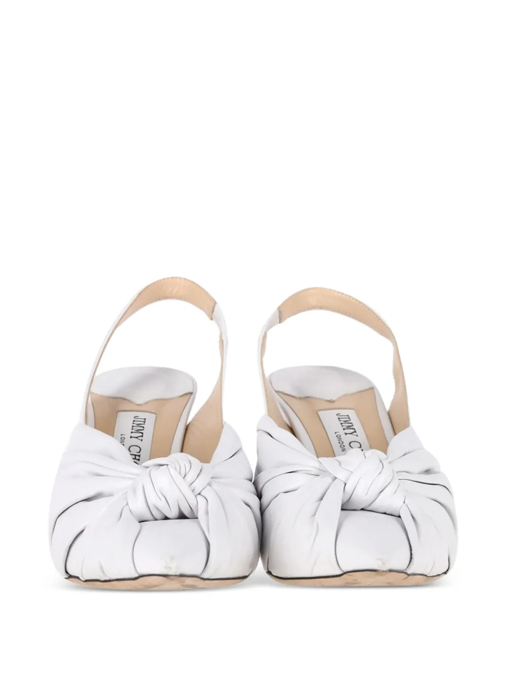 Jimmy Choo Pre-Owned ノット スリングバックサンダル | ホワイト