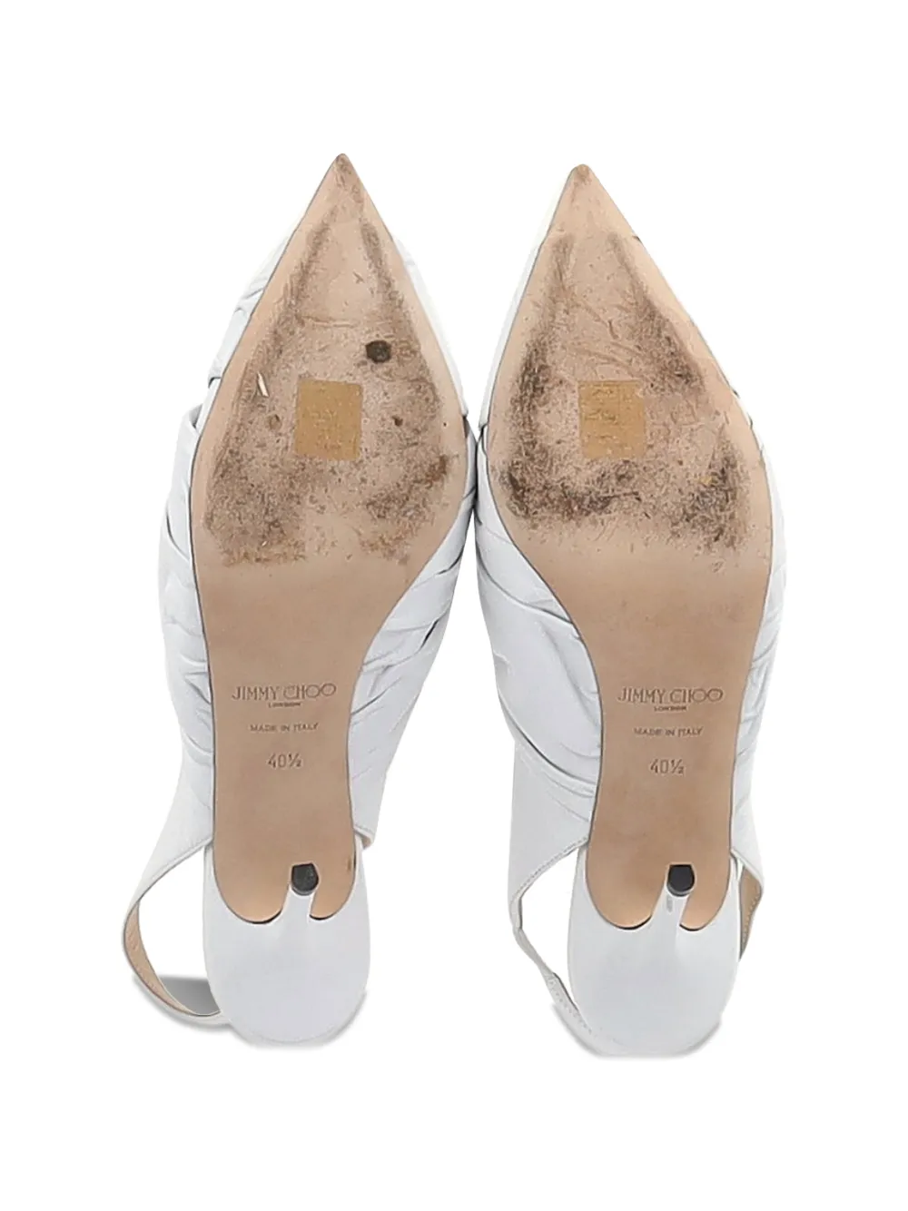 Jimmy Choo Pre-Owned ノット スリングバックサンダル | ホワイト