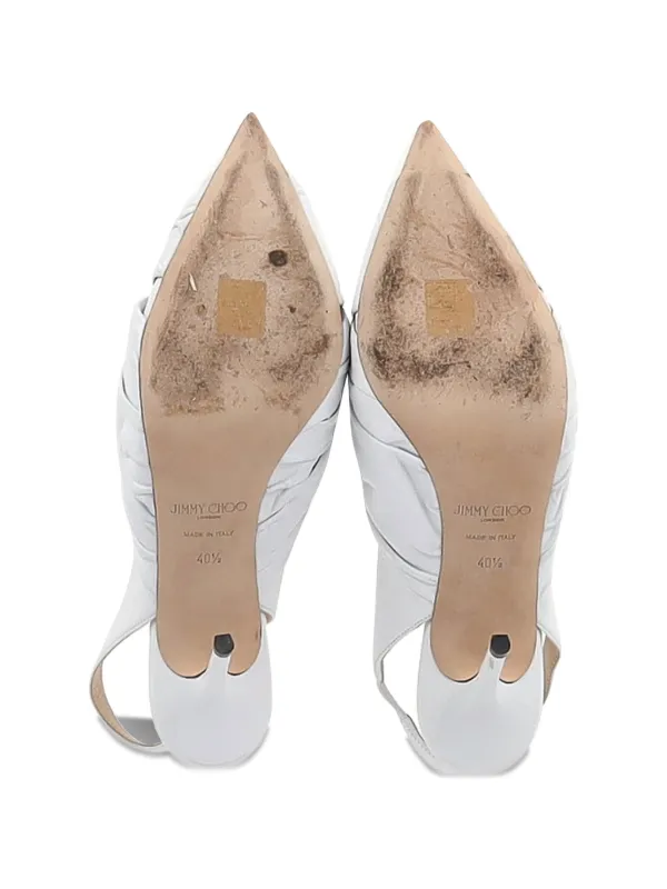 Jimmy Choo Pre-Owned ノット スリングバックサンダル | ホワイト