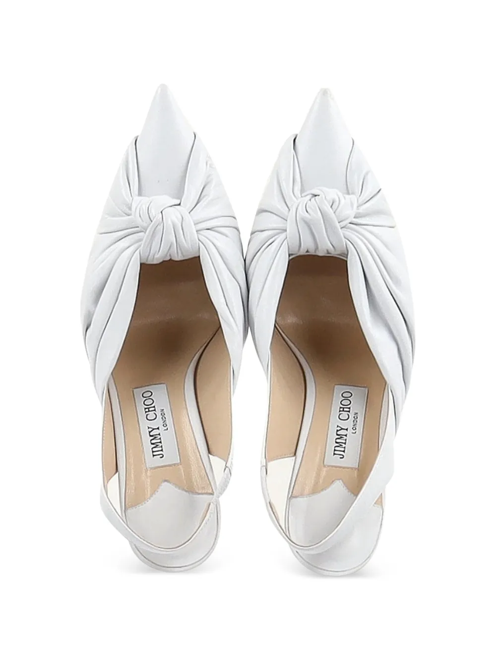 Jimmy Choo Pre-Owned ノット スリングバックサンダル | ホワイト