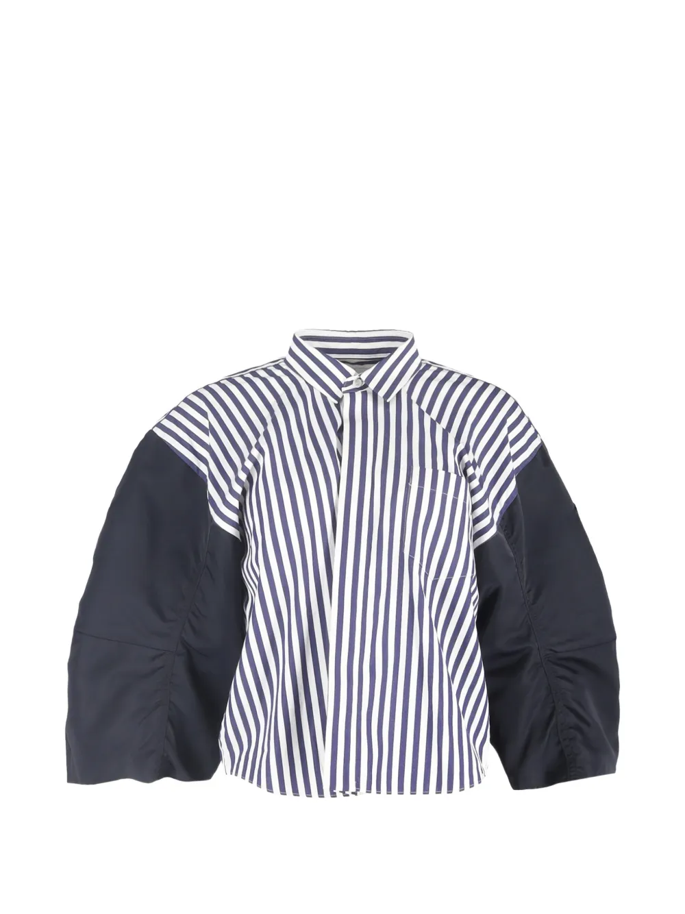 sacai button-fastening striped shirt - Blu