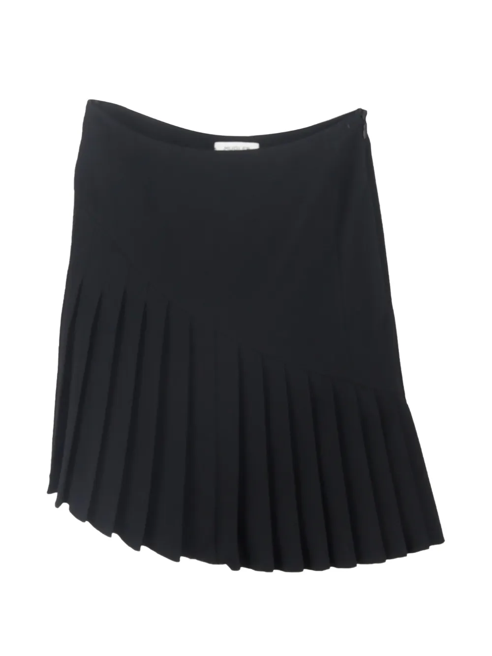 Mugler Vintage pleated asymmetric mini skirt - Nero