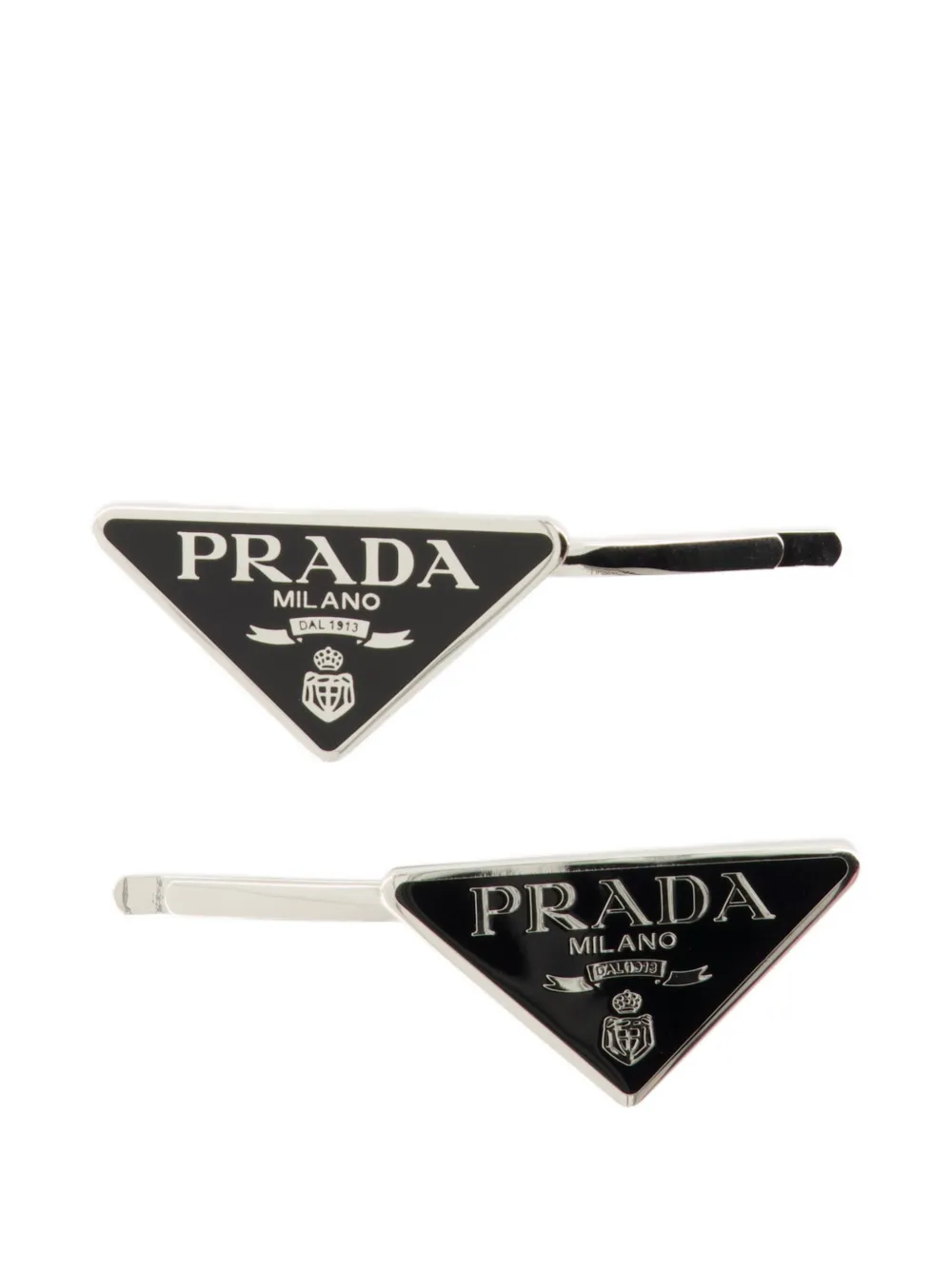 Prada triangle-logo hair clip - Nero