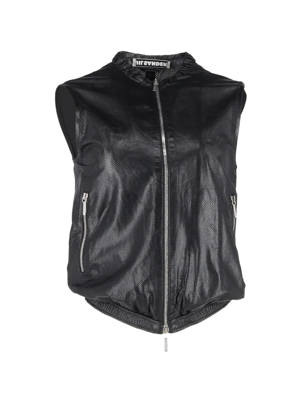 Jil Sander Pre-Owned zip-up leather gilet - Nero