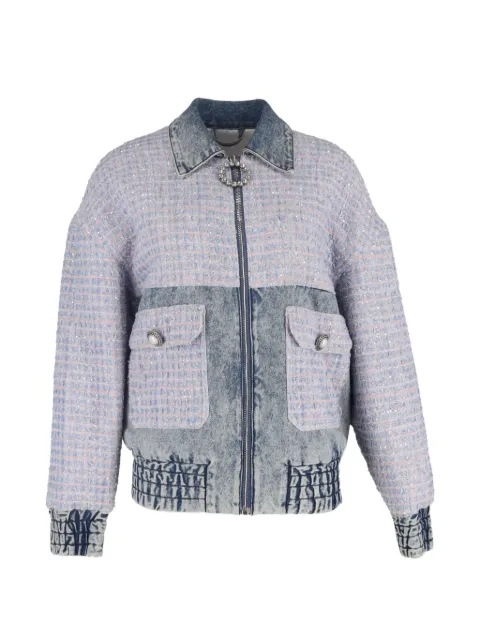 Alessandra Rich tweed accent bomber jacket