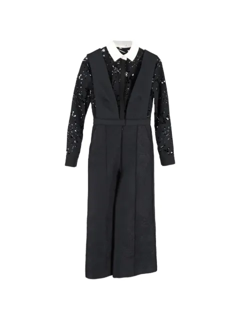 Self-Portrait botanical crest jacquard jumpsuit