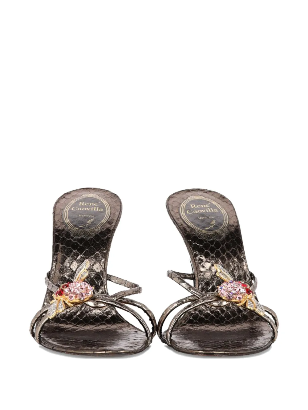 Ren&eacute; Caovilla embellished sandals - Grijs