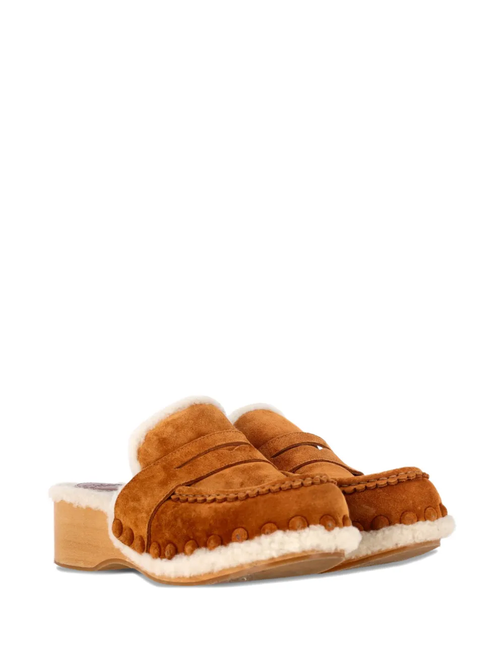 Chlo&eacute; Vintage Joy shearling-lined mules - Bruin