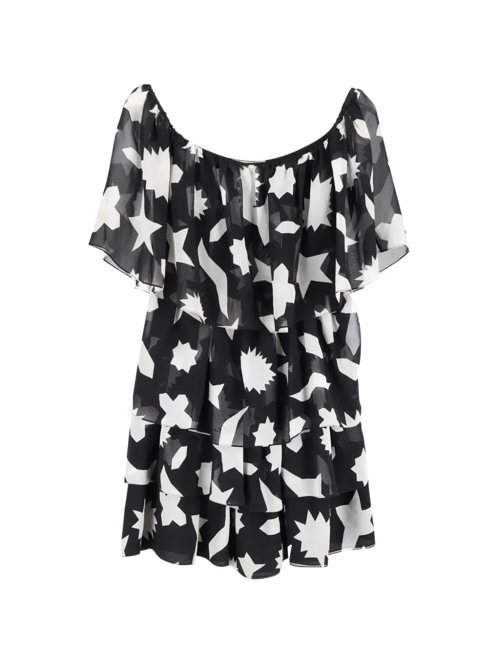 Saint Laurent Pre-Owned graphic-print mini dress - Nero