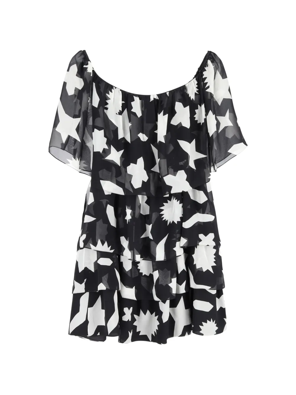 Saint Laurent Pre-Owned graphic-print mini dress - Zwart