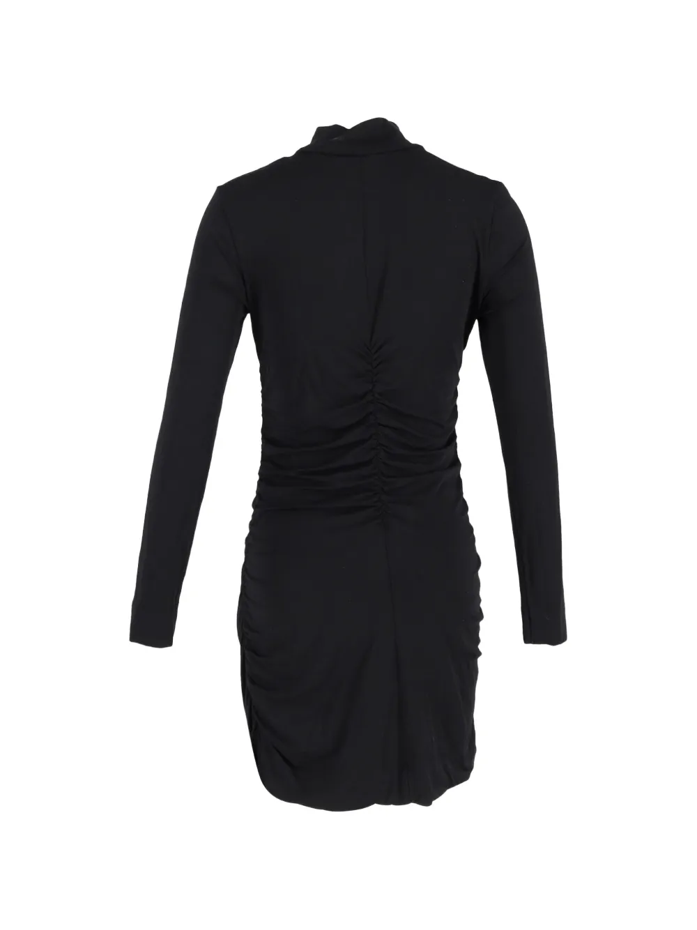 GANNI ruched turtleneck mini dress - Zwart