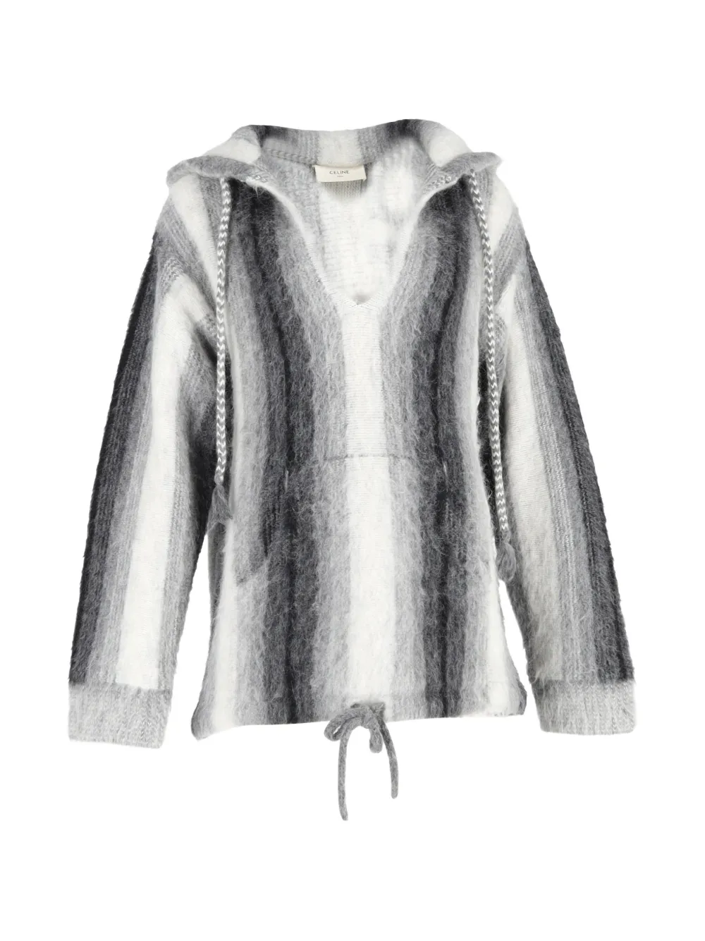 Celine Pre-Owned striped hood - Grigio