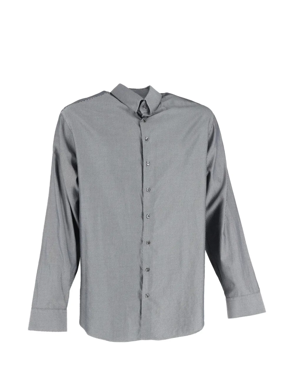 Giorgio Armani Pre-Owned diagonal striped long sleeve shirt - Grigio