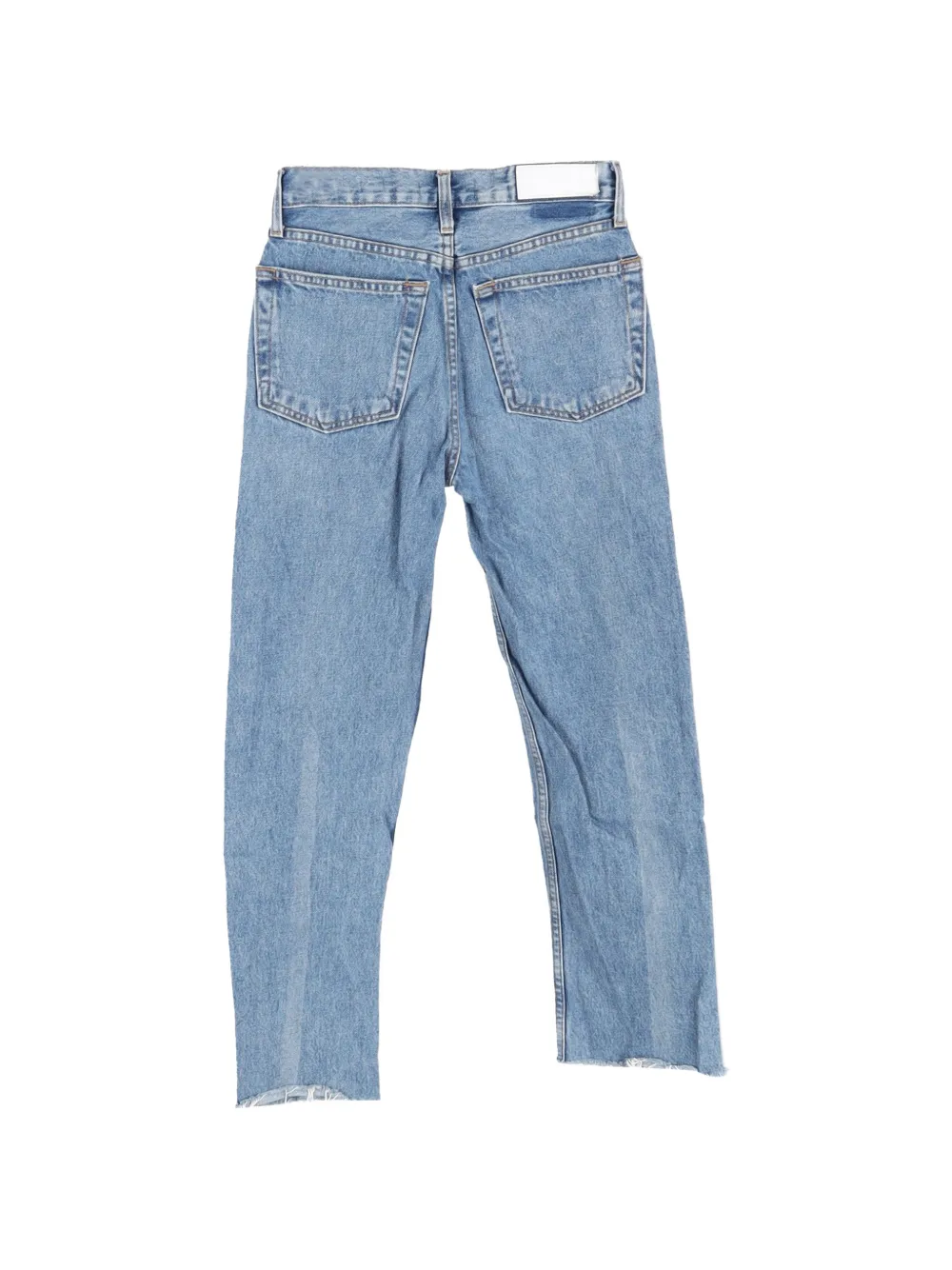 RE/DONE raw-hem straight-leg jeans - Blauw