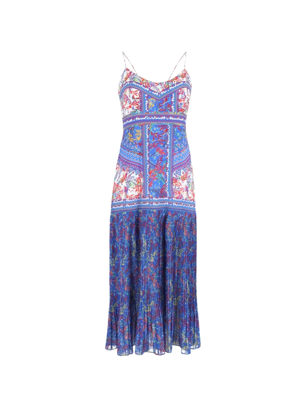 Saloni printed midi dress - Blu
