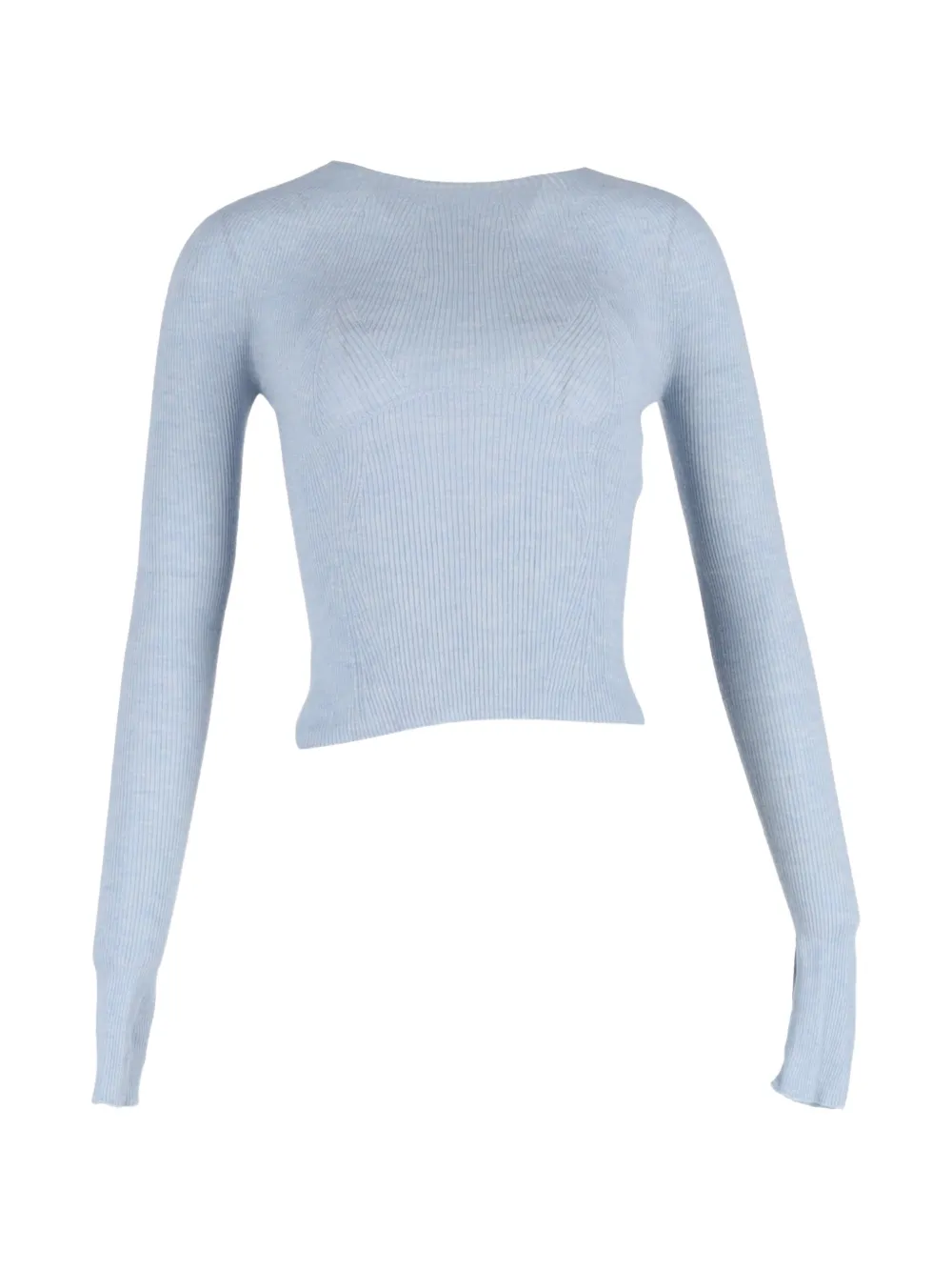Lanvin Pre-Owned ribbed long-sleeve sweater - Blu