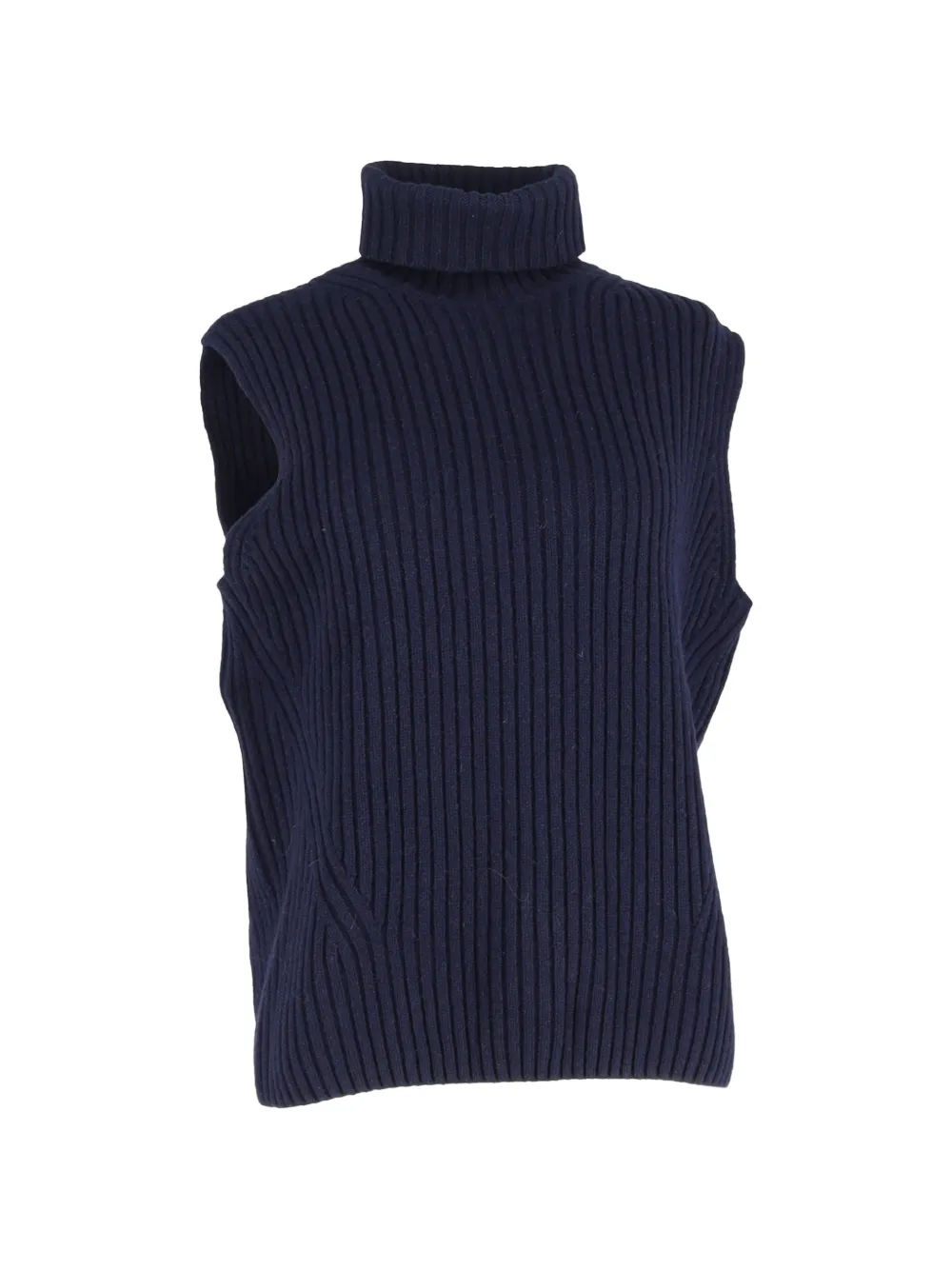Dries Van Noten Pre-Owned ribbed turtleneck vest - Blu