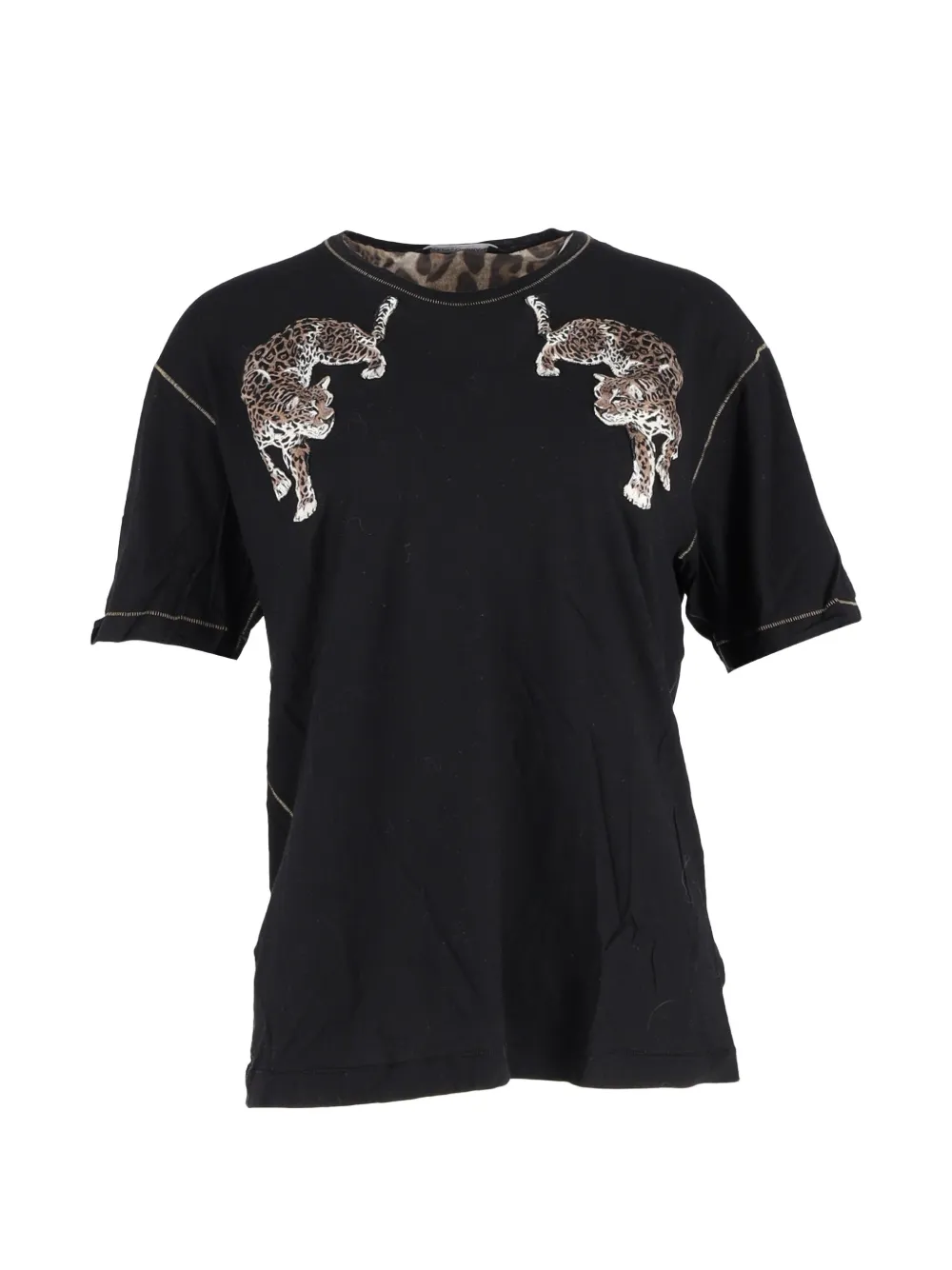 Dolce & Gabbana Pre-Owned leopard print short-sleeve T-shirt - Nero