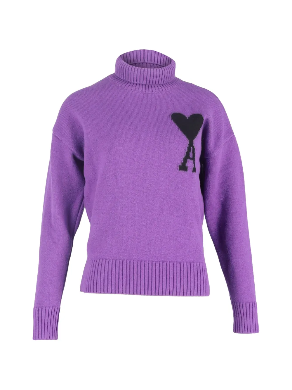 AMI Paris roll-neck embroidered jumper - Viola