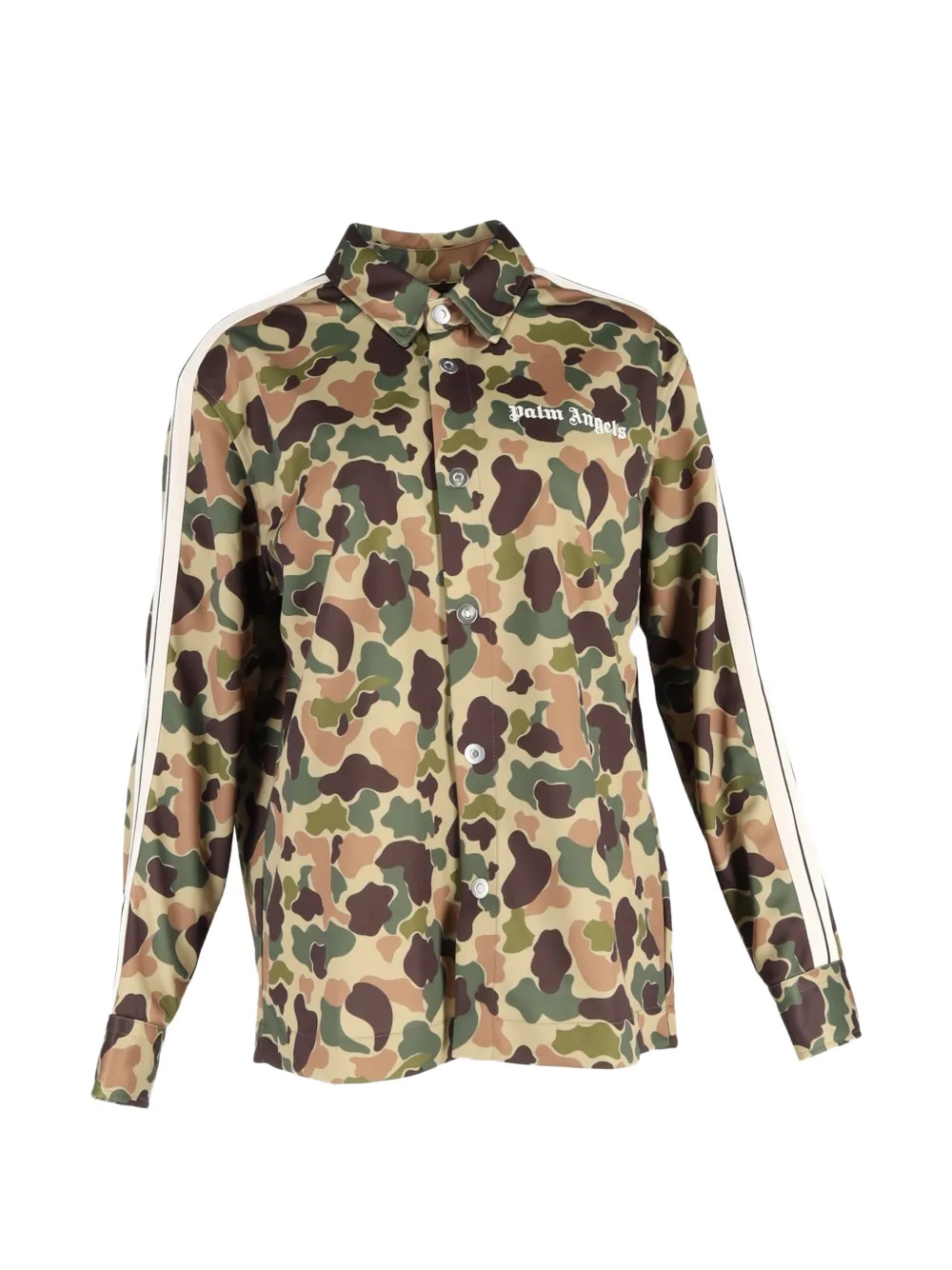 Palm Angels camouflage print track shirt - Marrone