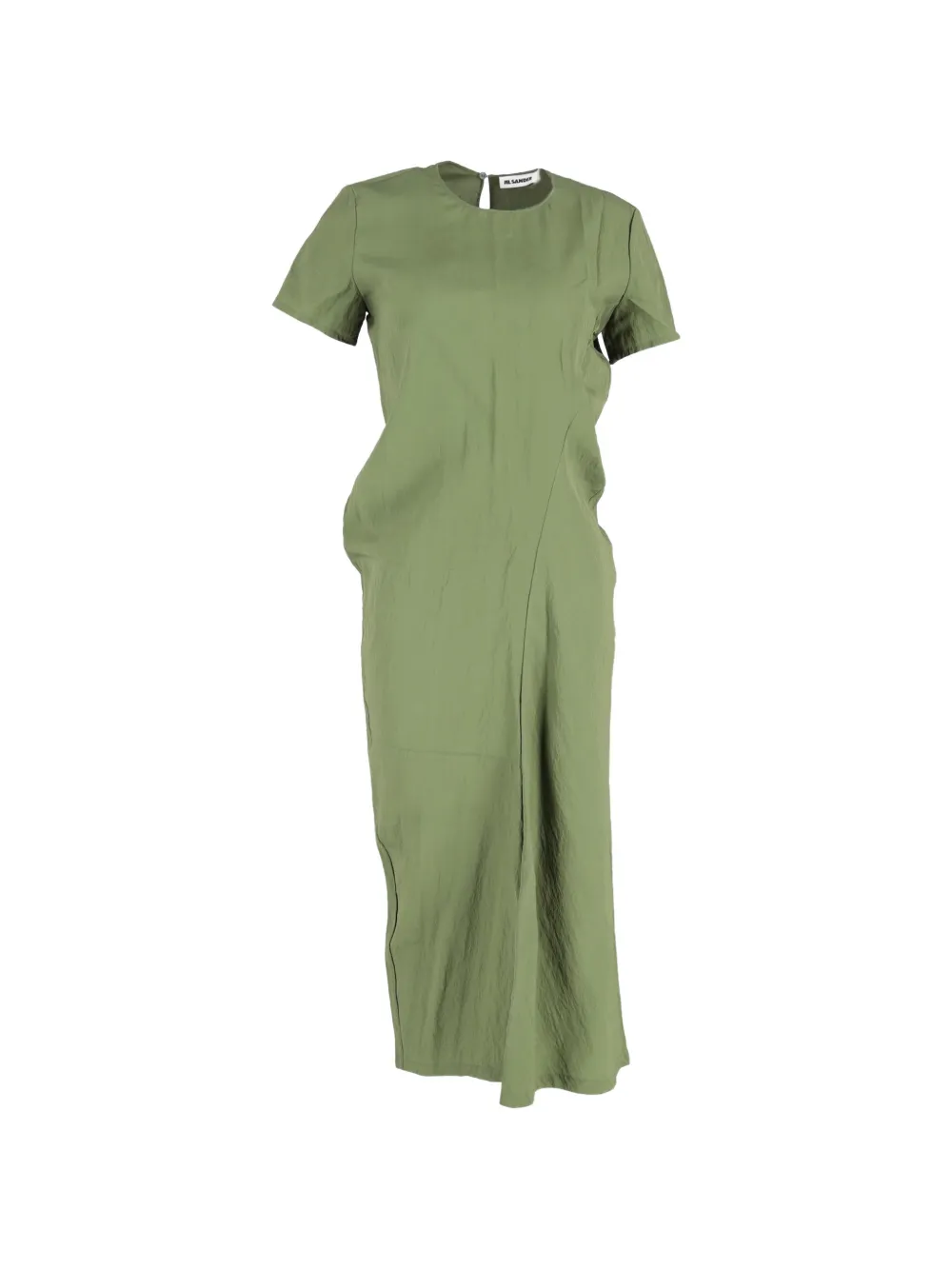 Jil Sander Pre-Owned gathered short-sleeve mini dress - Verde