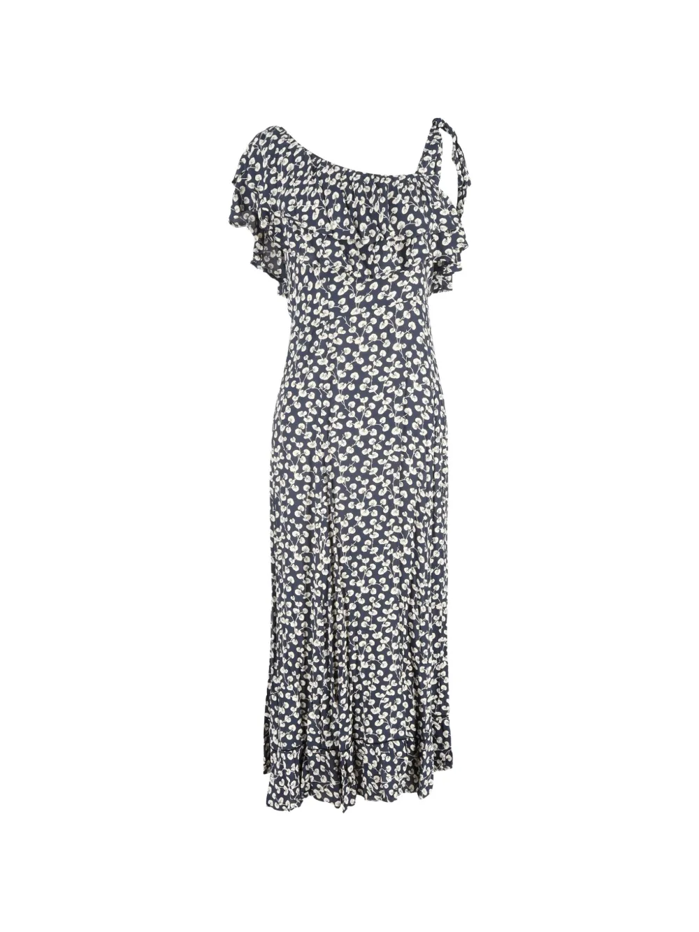 GANNI floral-print maxi dress - Blu