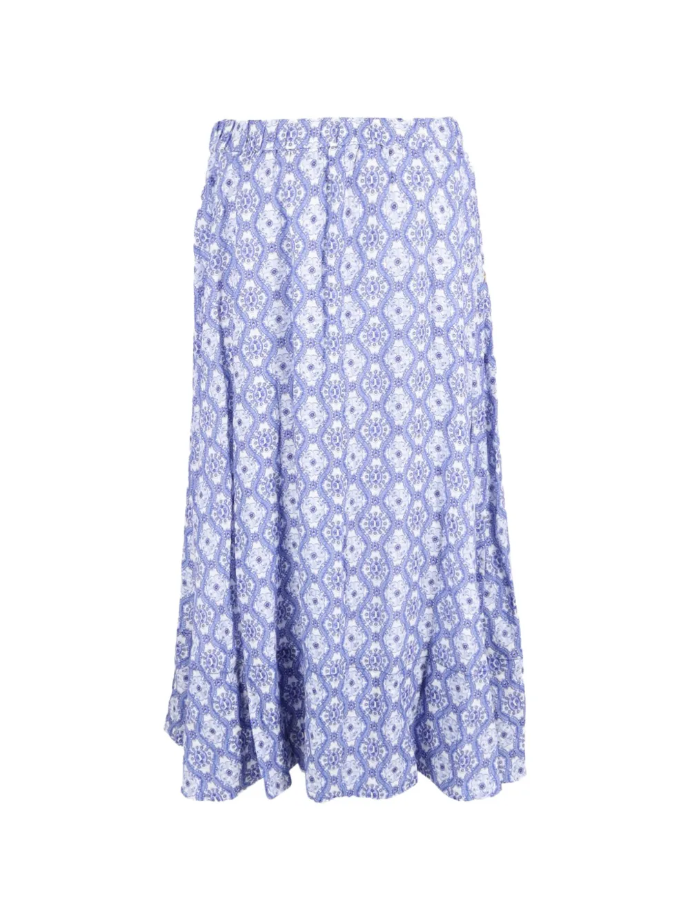 Saloni floral-embroidered midi skirt - Blauw