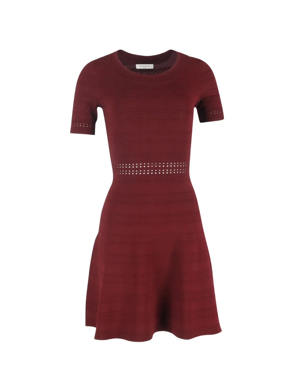 SANDRO Dean ribbed knit dress - Red