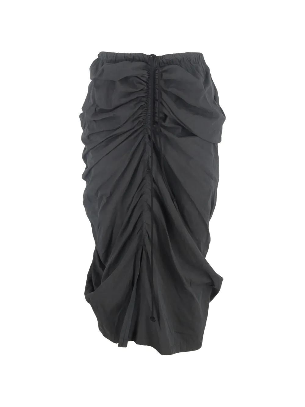Yohji Yamamoto Pre-Owned gathered midi skirt - Nero