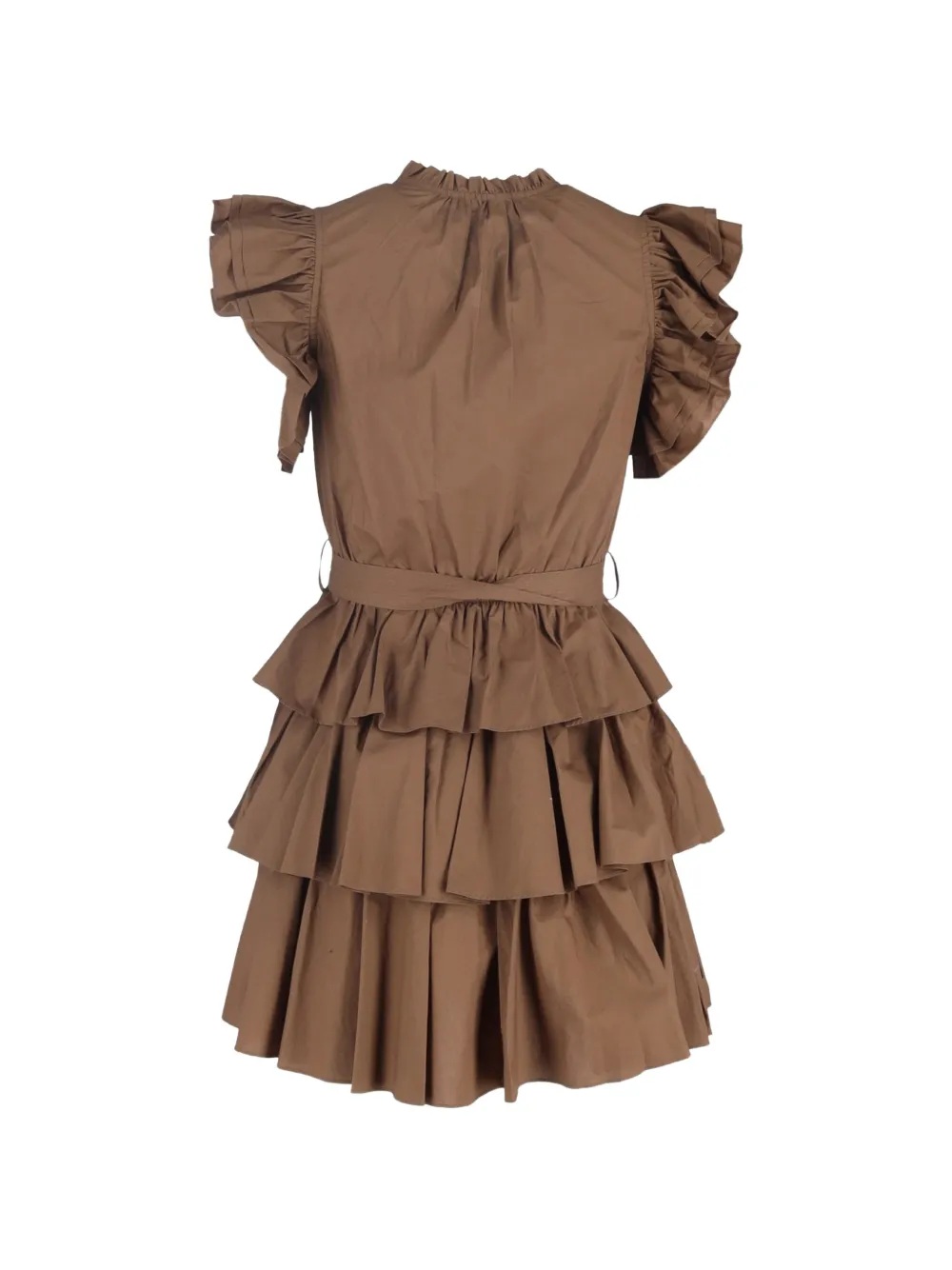 Ulla Johnson ruffled V-neck mini dress - Bruin