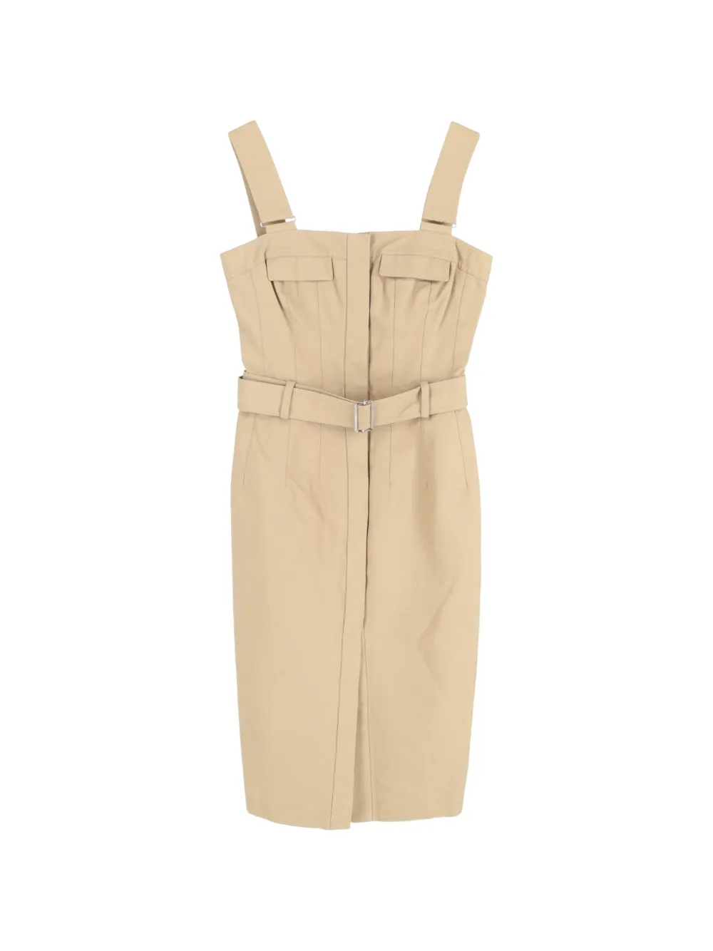 Alexander McQueen Pre-Owned cotton belted midi dress - Neutrals