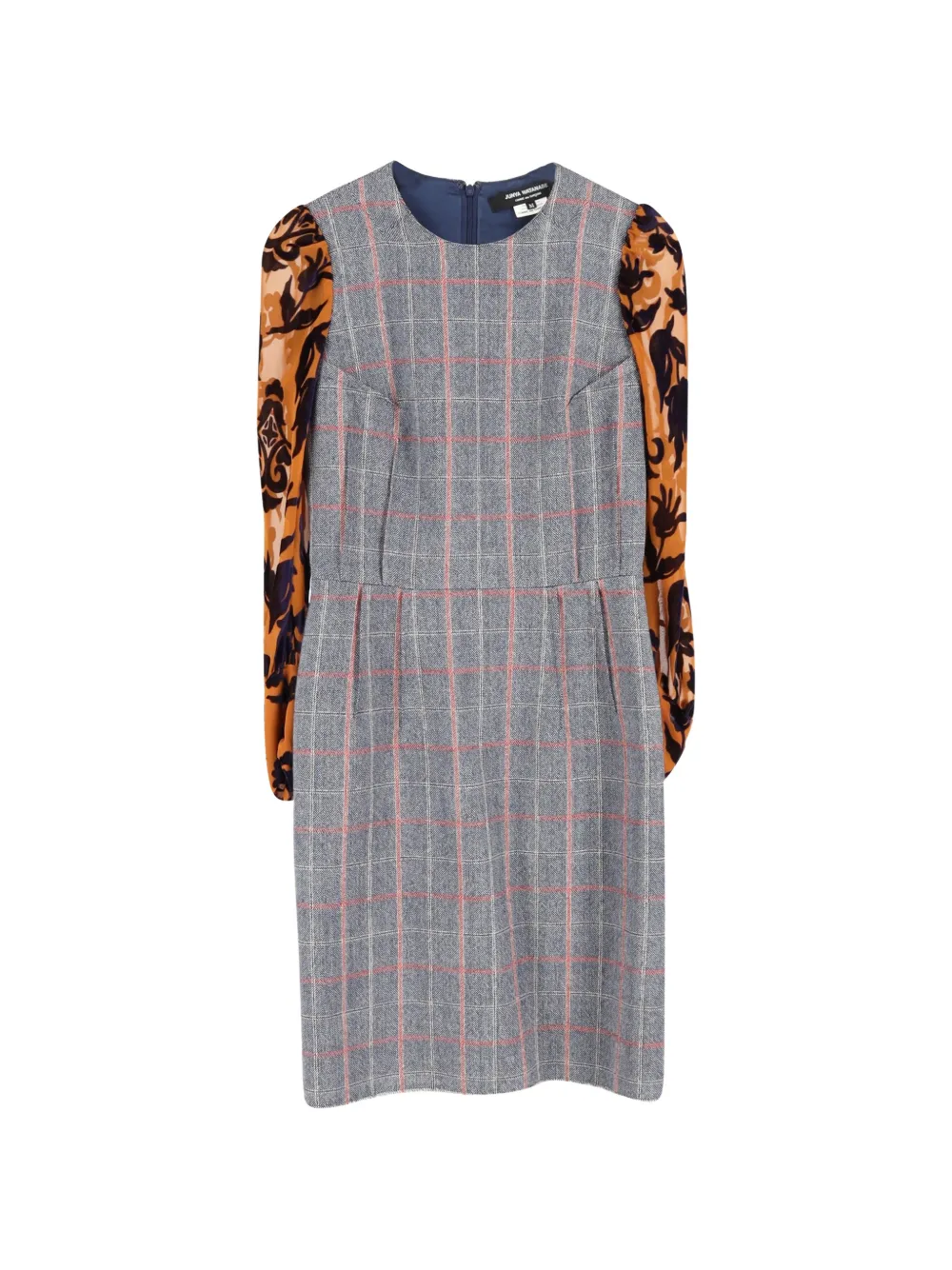 Junya Watanabe Comme des Garçons Pre-Owned plaid-pattern long-sleeve dress - Grigio