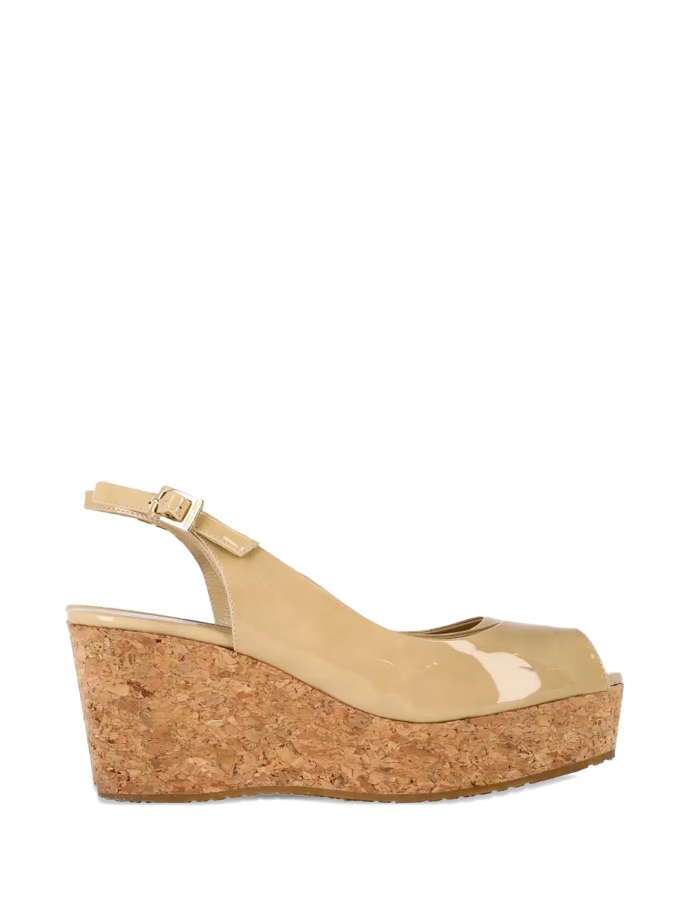 Jimmy Choo Pre-Owned cork platform slingback wedge - Toni neutri