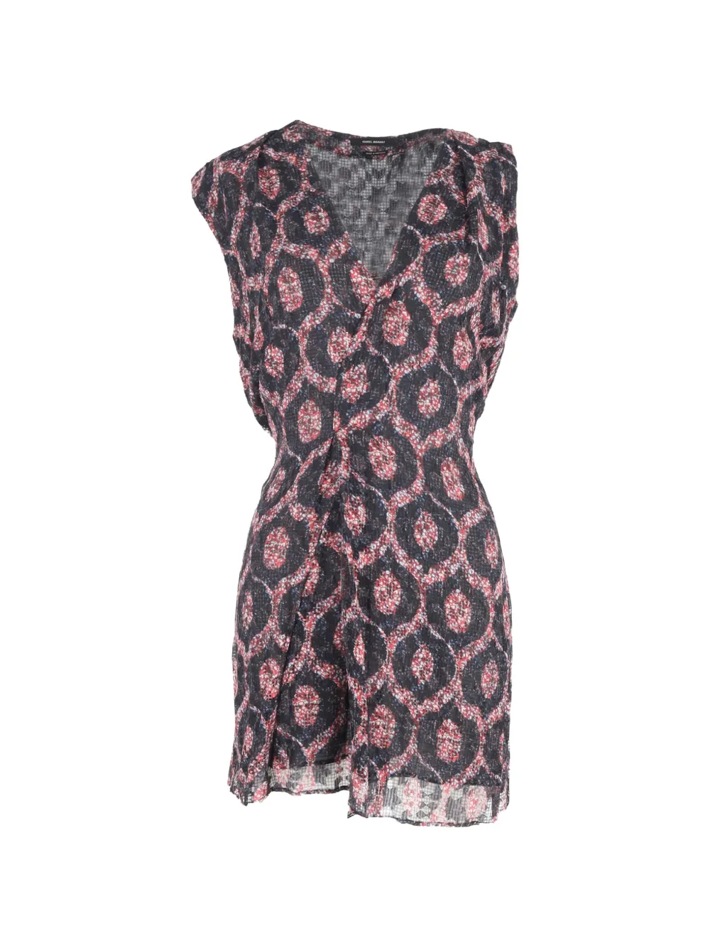 Isabel Marant Vintage printed v-neck mini dress - Nero