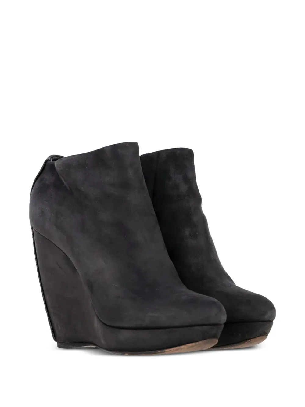Balenciaga Pre-Owned wedge suede ankle boots - Zwart